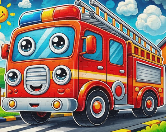 Fire Truck Kids Puzzle - 120-Piece Fun for Young Builders