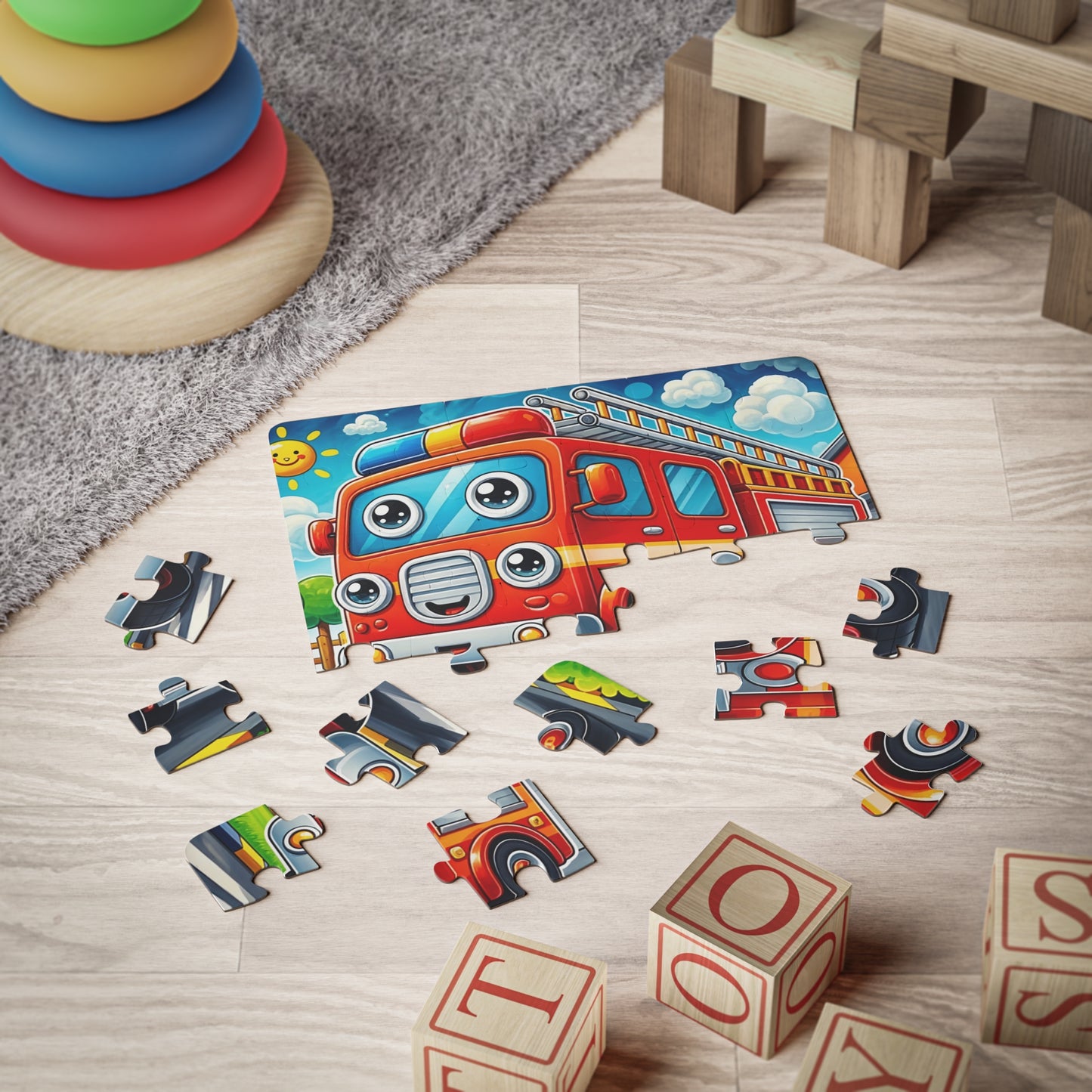 Kids' Fire Truck Puzzle - 30-Piece Fun for Young Minds