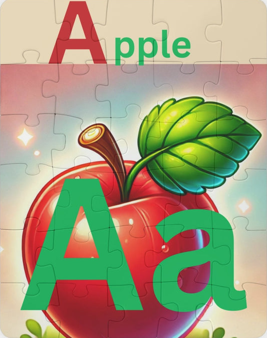 Kids' Educational Puzzle - 30-Piece letter Aa Apple Theme for Learning Fun