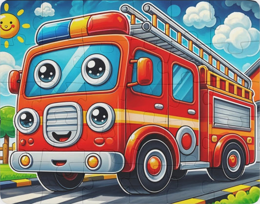 Kids' Fire Truck Puzzle - 30-Piece Fun for Young Minds