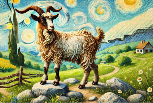 Vibrant Goat Jigsaw Puzzle – Perfect for Family Fun & Relaxation Animal Lovers and Puzzle Enthusiasts- 1000 Pieces